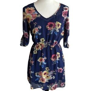 Cute Rue 21 Floral Navy Mini Dress